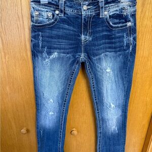 Miss Me Dark Blue Distressed Skinny Jeans